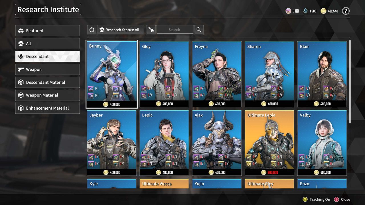 Screenshot of unlocking new Descendants in The First Descendant.