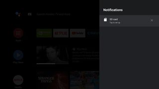 SD card notification on the Shield TV