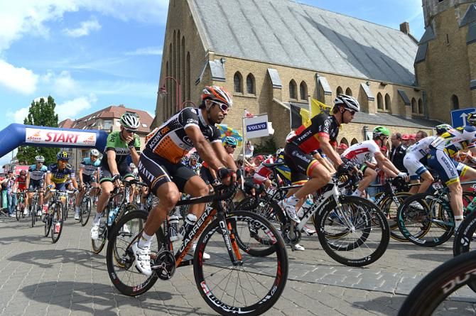 Riders roll out for stage 2 of the Eneco Tour