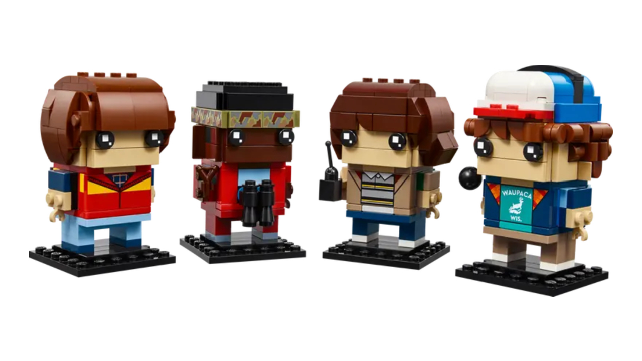 The LEGO BrickHeadz Stranger Things set with Mike, Dustin, Lucas, and Will as they appeared in the show&#039;s first season.