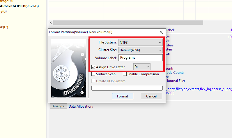 Format Ext4 in Windows