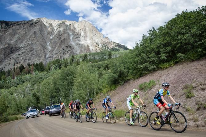 Michael Torckler (SmartStop) leads the breakaway on stage 2 of the USA Pro Challenge