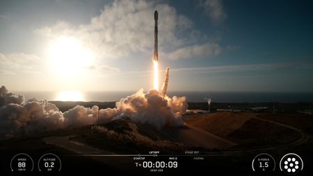 A SpaceX Falcon 9 rocket launches the USSF-259 mission for the U.S. Space Force from Vandenberg Space Force Base in California on Sept. 16, 2026.