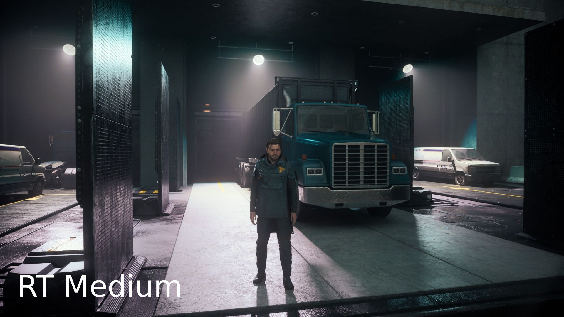 A selection of screenshots showing various ray tracing settings in Control Resonant, with the settings labelled in the bottom left