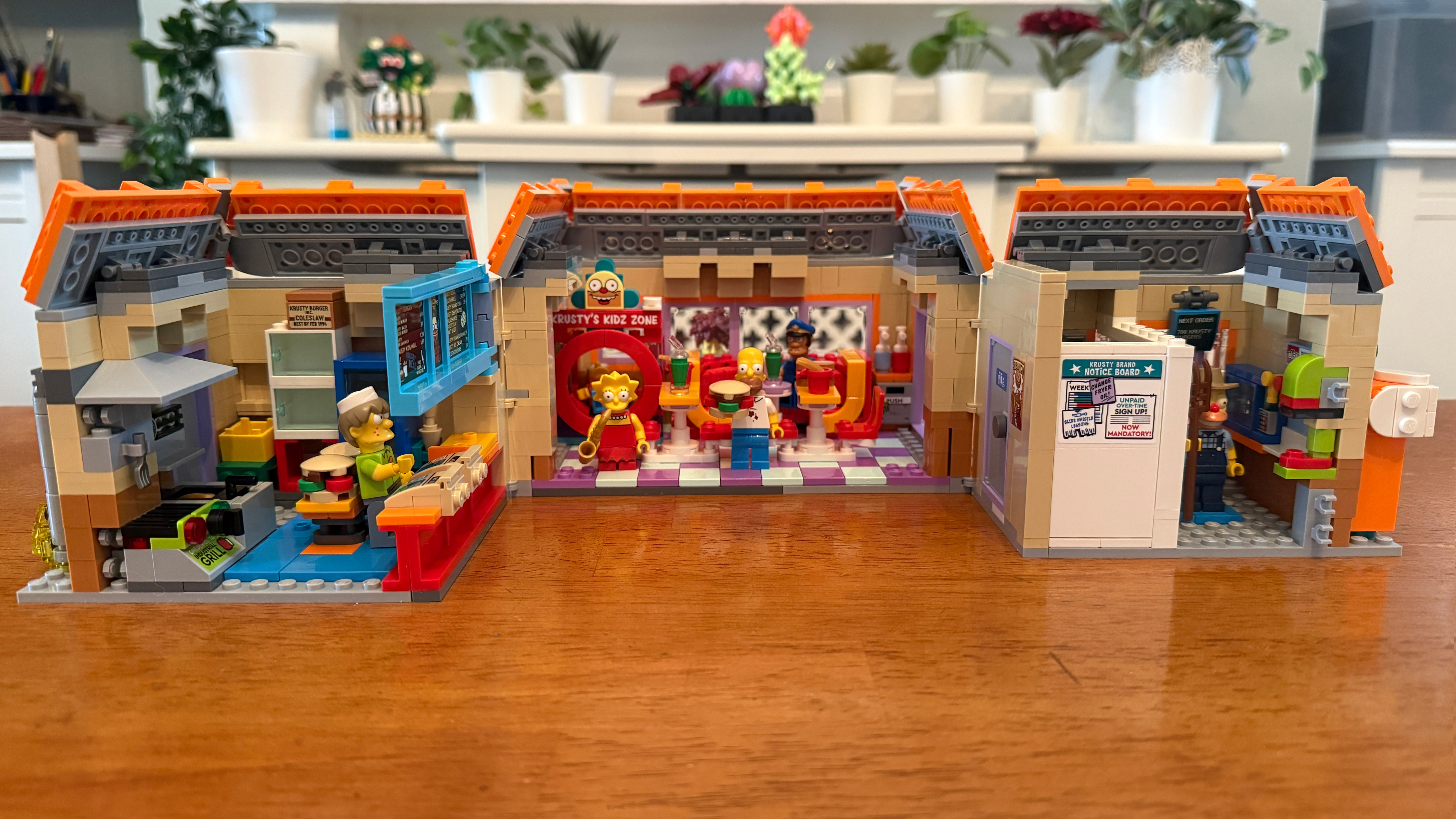 Expanded inside view of the Lego The Simpsons Krusty Burger (10352) set