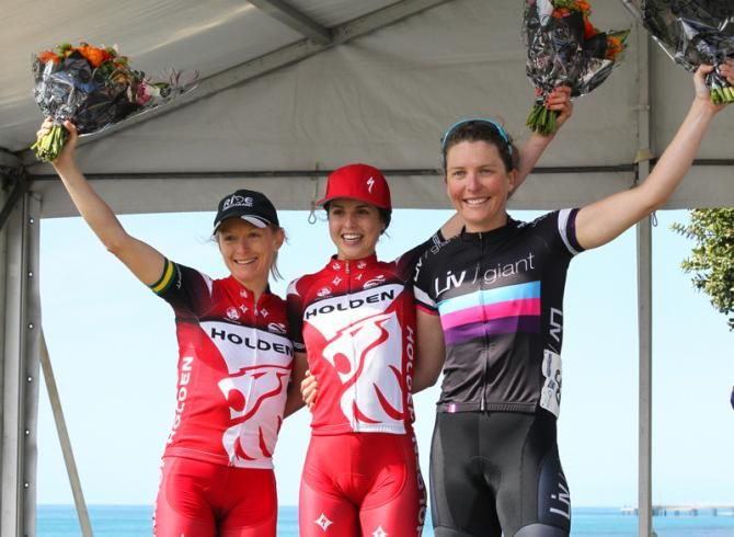 Ruth Corset, Ellen Skerritt and Rebecca Locke on the podium