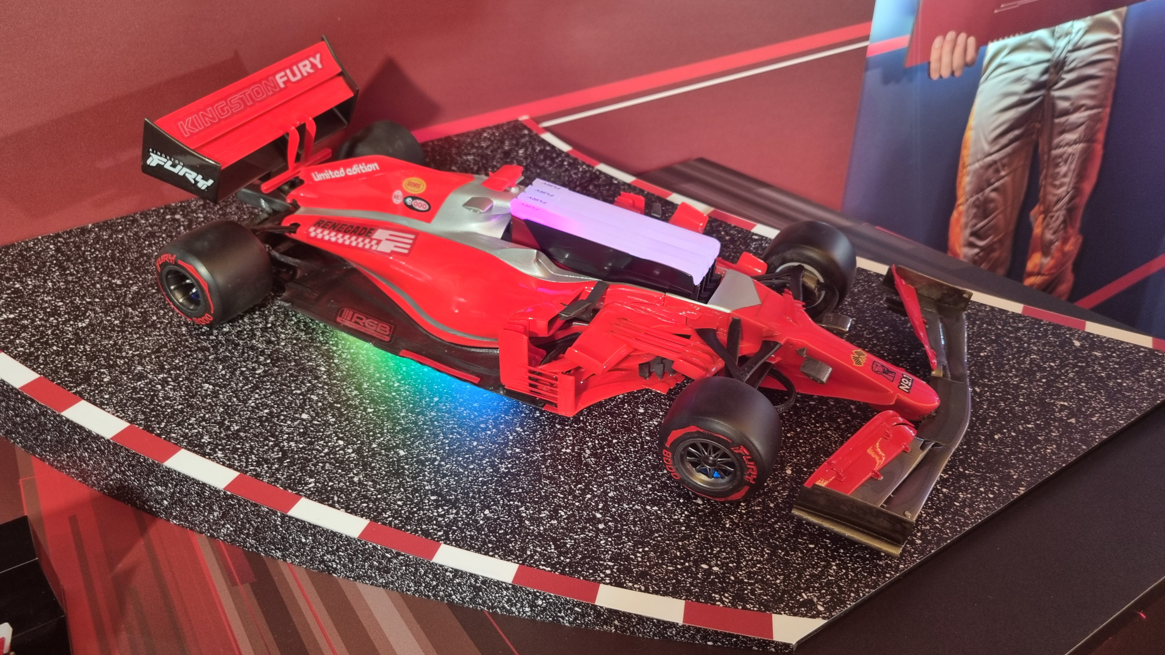 A model F1 car with Kingston RGB RAM