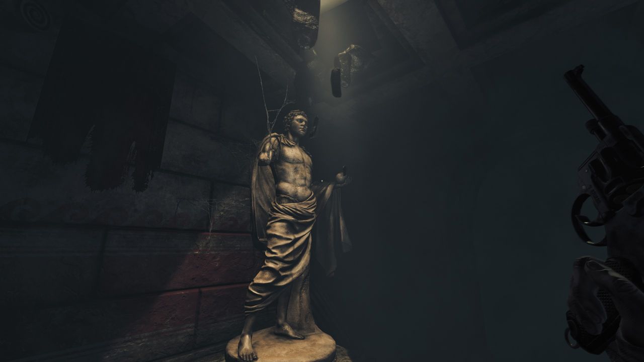 Roman Statue with a sunbeam falling on it