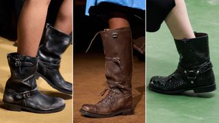 stomping boots at Coach, Miu Miu, Loewe