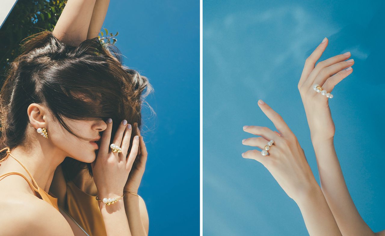 pearl jewellery with gold spikes by Melanie Georgacopoulos for Tasaki