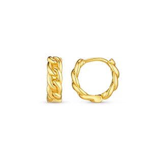 Orelia Mini Chain Huggie Hoops - Gold