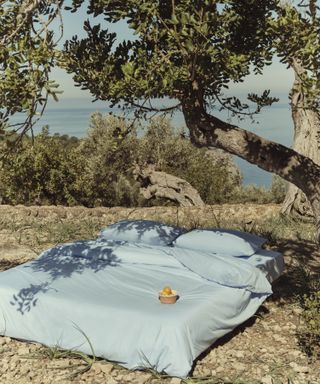Mango homware bedsheets in the Mediterranean