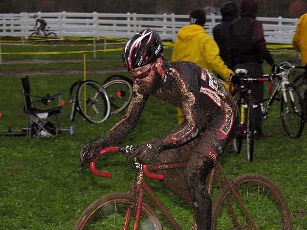 Dan Timmerman plows through the mud faster than anyone.