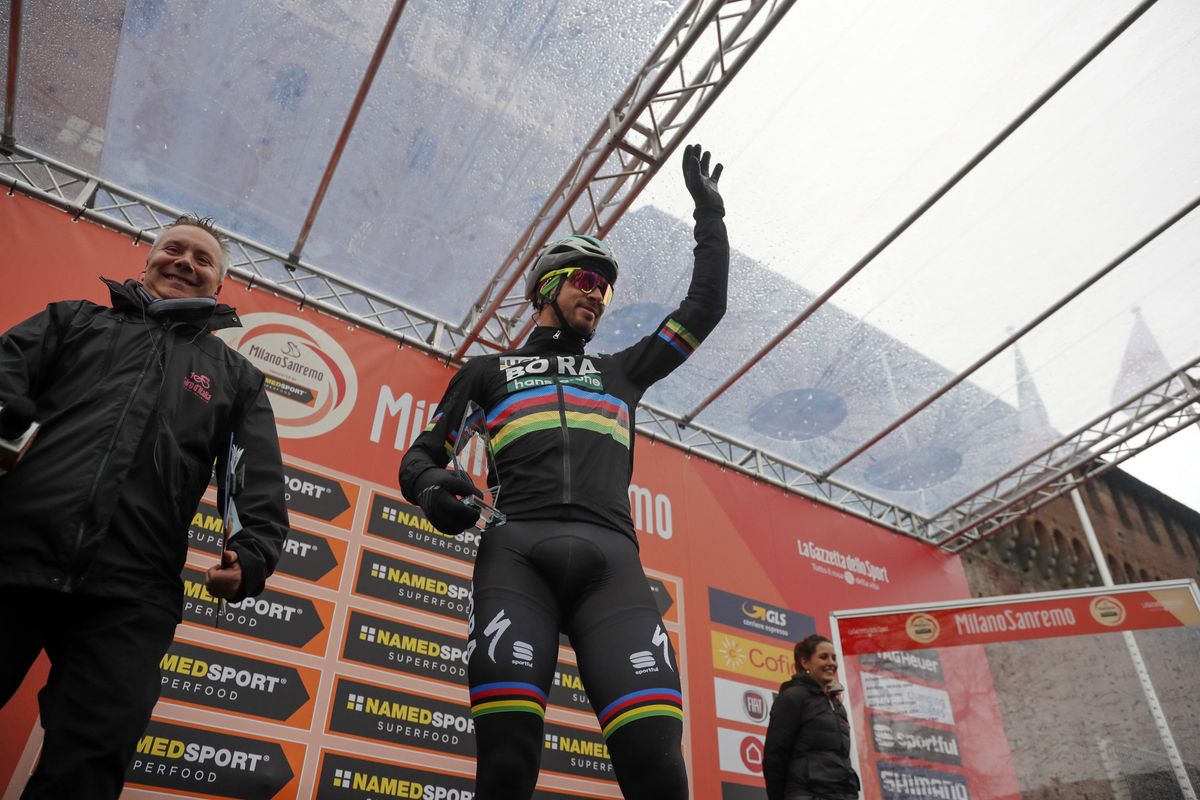 The world champion on the stage