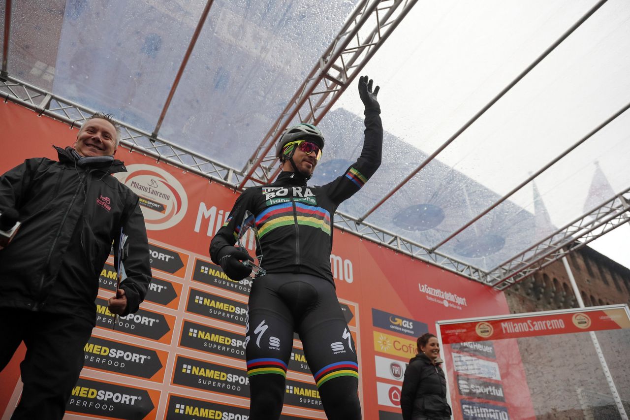 The world champion on the stage