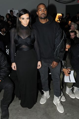 Kim Kardashian & Kanye West Front Row At New York Fashion Week AW15