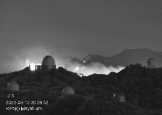 The Contreras Fire as seen from Kitt Peak on June 13, 2022.
