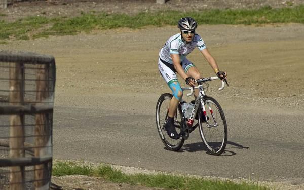 Lucas Euser makes his way up a climb solo.