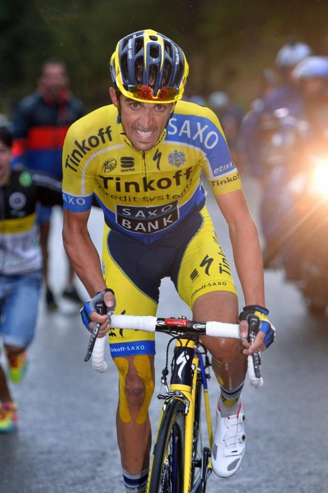 Alberto Contador (Tinkoff-Saxo) showed no sign of his leg injury today