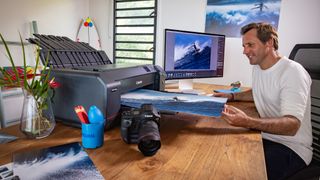 Canon imagePROGRAF PRO-1100 printer being used by ocean photographer Ben Thouard