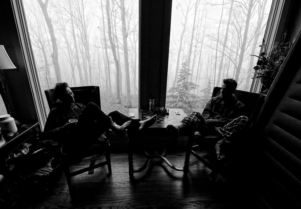 A little chill time at the team home.