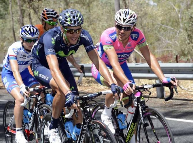 Eros Capecchi (Movistar) and Roberto Ferrari (Lampre - Merida)
