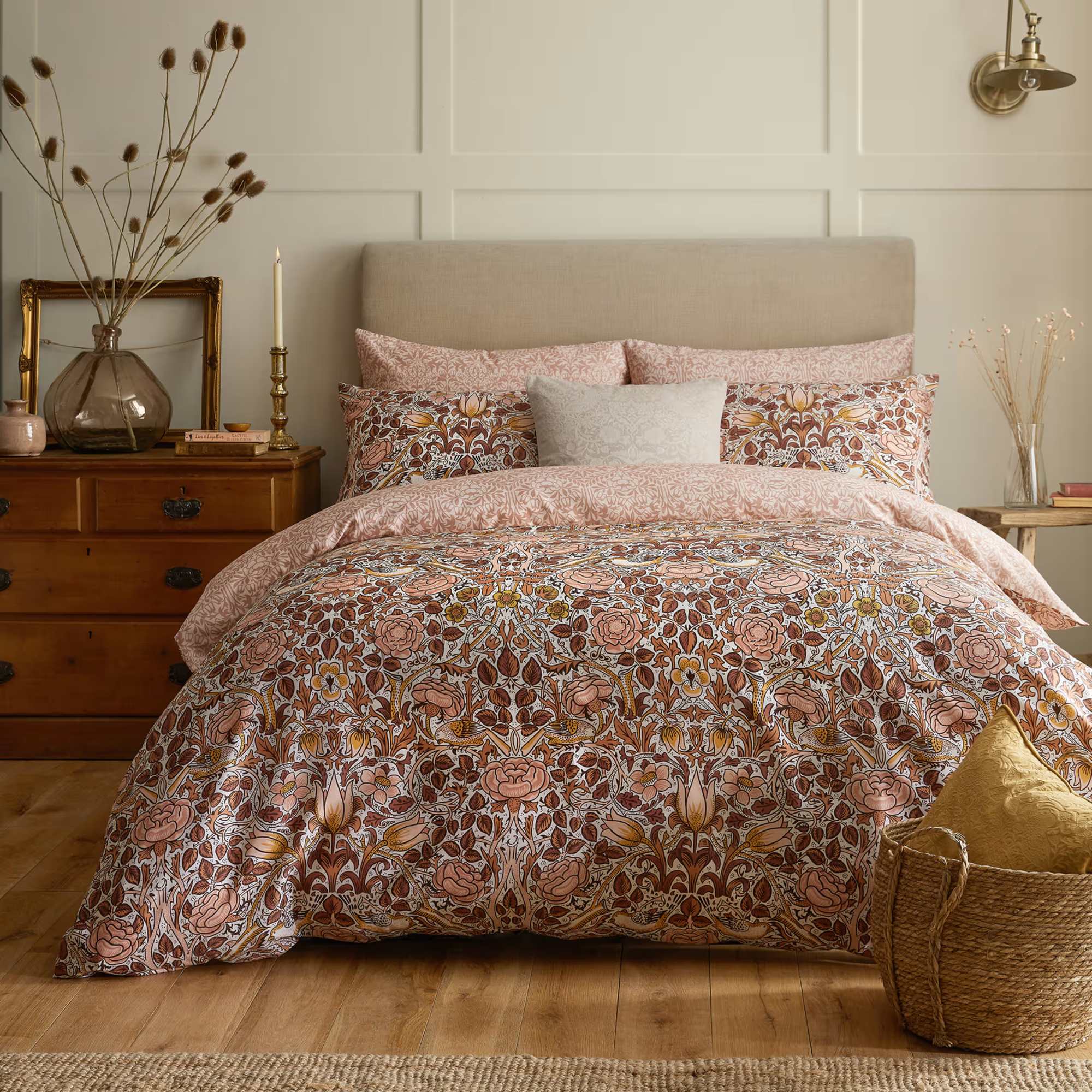 the Pure Cotton Sateen Rose Bedding Set (£70)