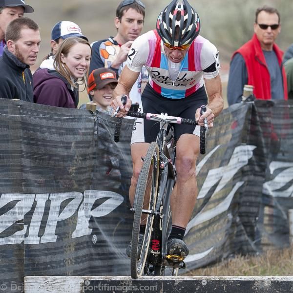 Powers demonstrating how to ride his bike, I mean fly his bike over the barriers - Part One