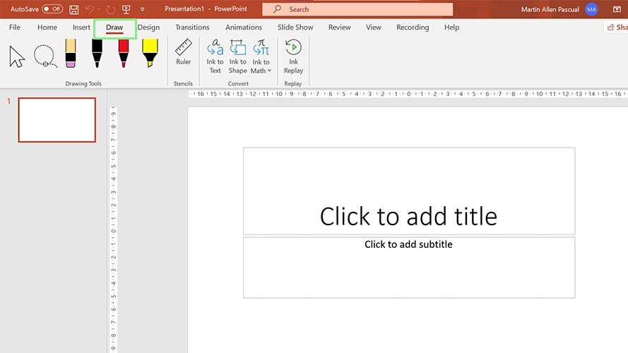 How to add a drawing to a PowerPoint presentation