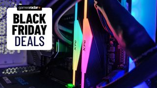 Black Friday DDR5 RAM deals image showing RGB RAM and a deals stamp