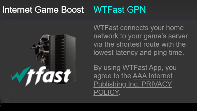 A screenshot of the Asus TUF Gaming BE6500 router web interface.