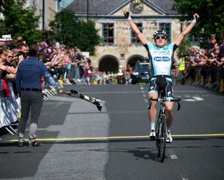 Matt Brammeier (Omega Pharma-QuickStep) wins the 2012 Irish road race championship in Clonmel.