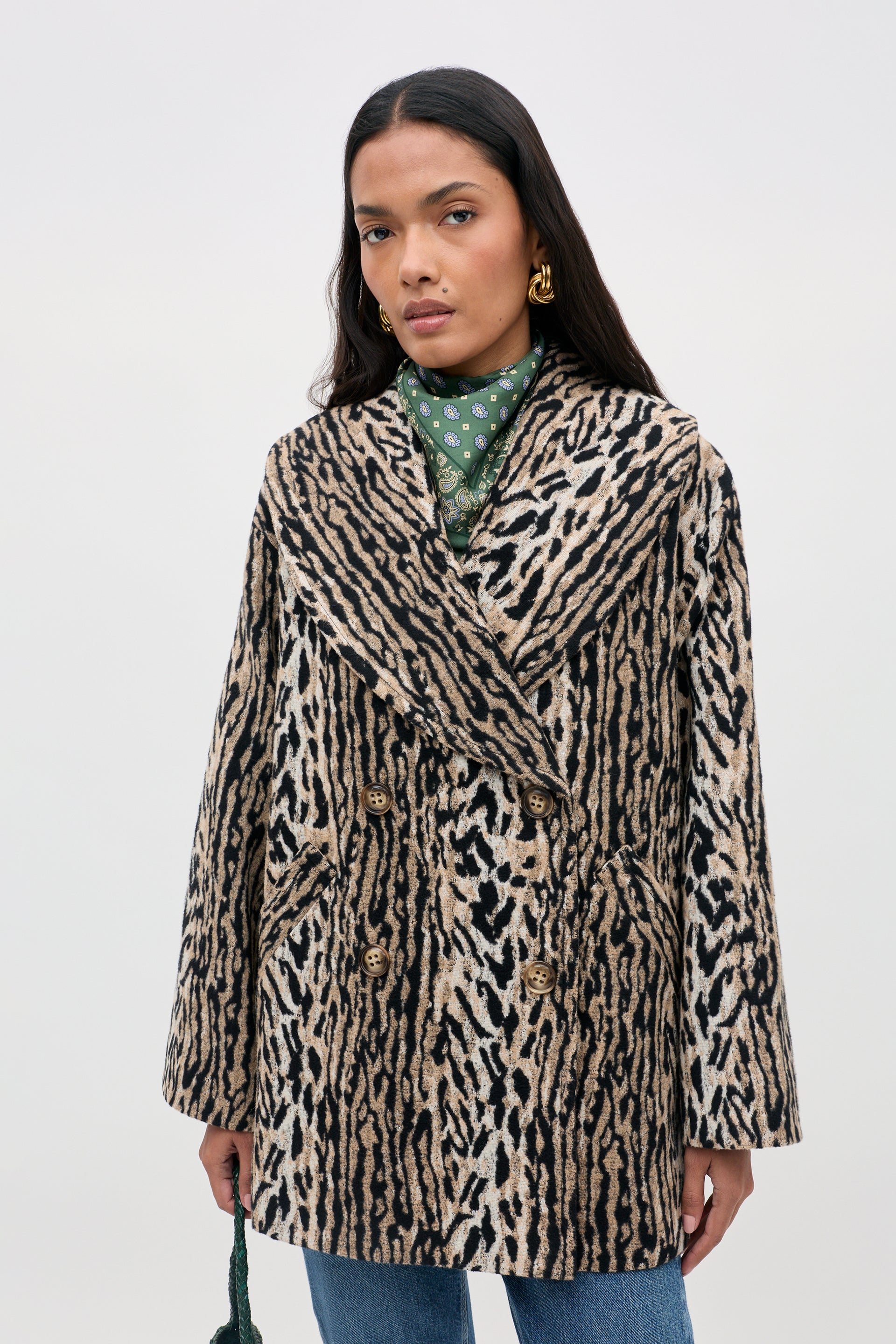 Joann Leopard Coat in Bohemia Leopard Brown