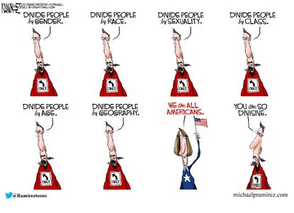 Political Cartoon U.S. left right division