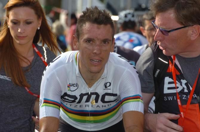 Gilbert looked strong on the Mur de Huy but began to fade as Moreno came blasting past the world champion