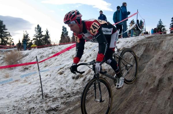Mike Szabo rides negotiates the big drop