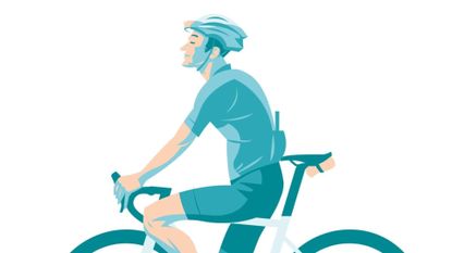 Cartoon of a male cyclist breathing thoughtfully