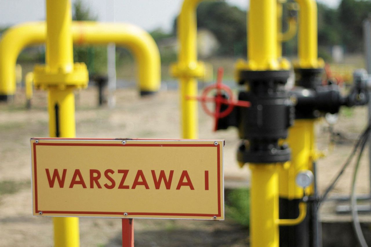 A gas distribution station in Gustorzyn, central Poland