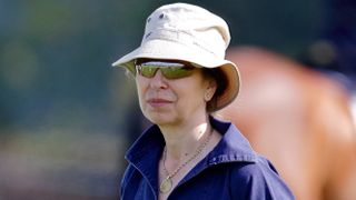 Princess Anne, Princess Royal watches daughter Zara Phillips compete in the dressage phase of the Festival of British Eventing at Gatcombe Park on August 3, 2007