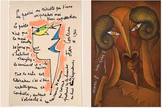 Jean Cocteau poems and drawings Peggy Guggenheim Collection