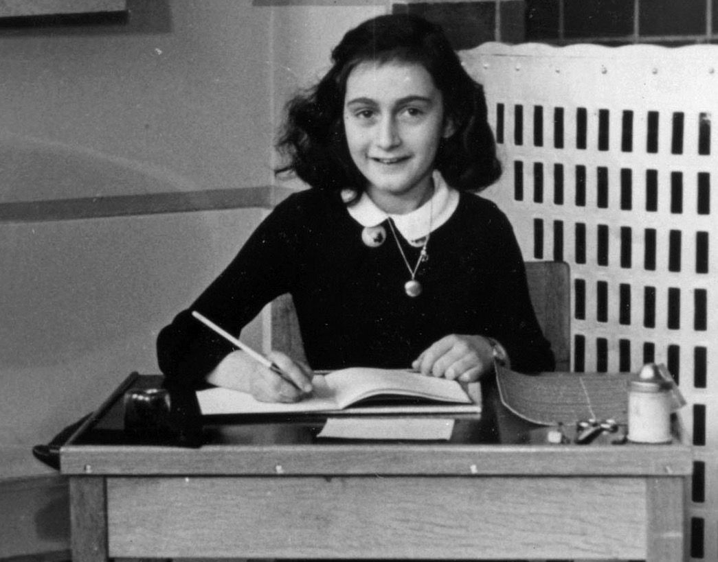 Anne Frank, 6, at school in Amsterdam in 1940.