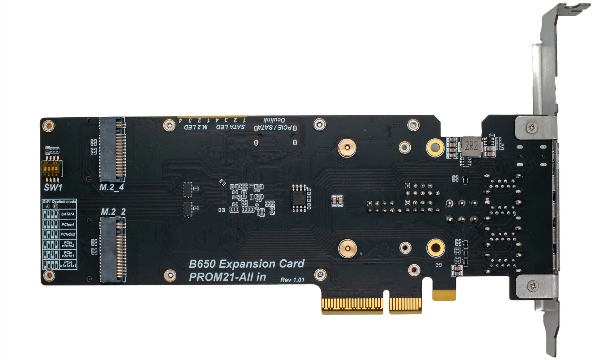 A rear photo of the WisdPi PROM21 All In Expansion Card.