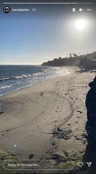 Travis Barker's beach photo