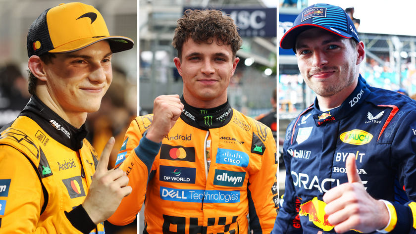 F1 Drivers&#039; Championship fight with Oscar Piastri (Left), Lando Norris (Centre) and Max Verstappen (Right)
