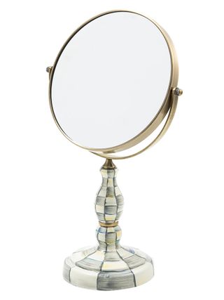 Sterling Check Enamel Vanity Mirror