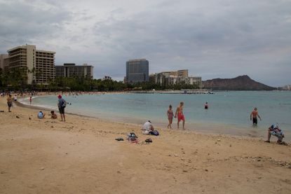 A beach in Waikiki.