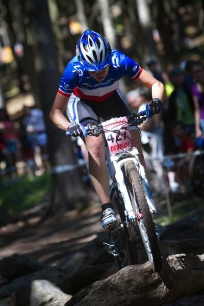 C&eacute;line Ravanel (Lapierre International) on her way to fourth in the cross country stage.