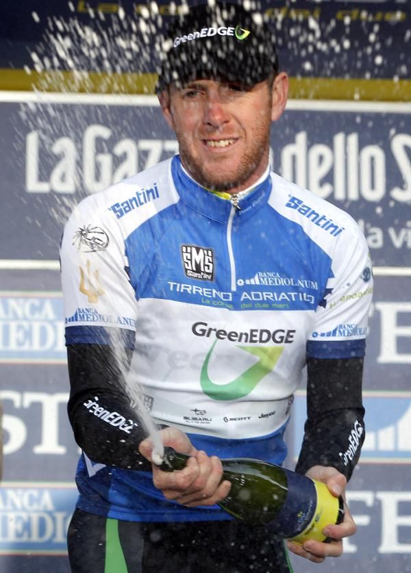 Matthew Goss (GreenEdge) is the first leader of Tirreno-Adriatico