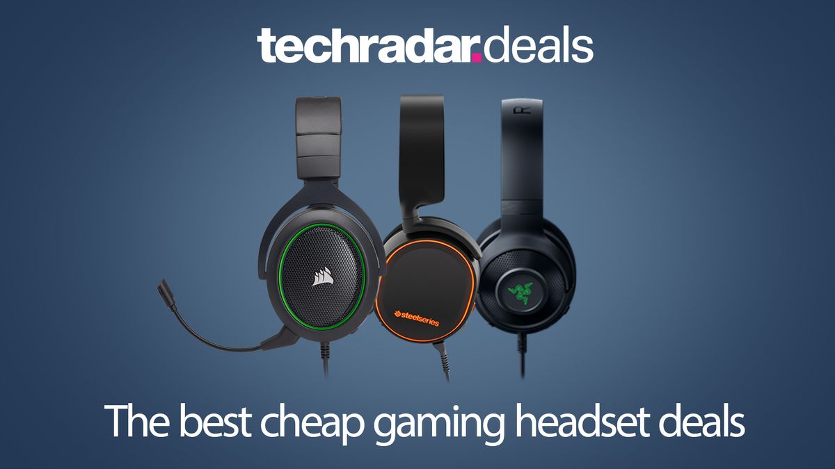 Three cheap gaming headsets side by side