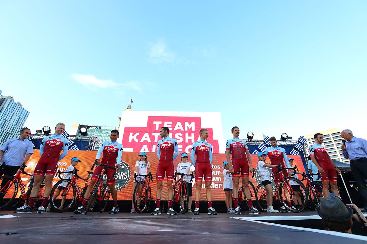 Nathan Haas leads Katusha-Alpecin at the 2018 Tour Down Under.